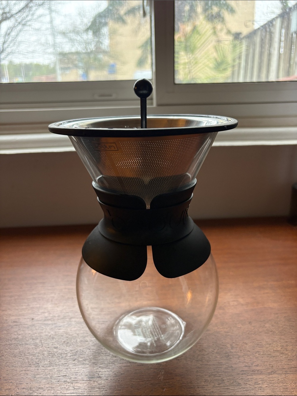 BODUM - Glass Pour-Over Coffee Maker with Stainless Steel Filter